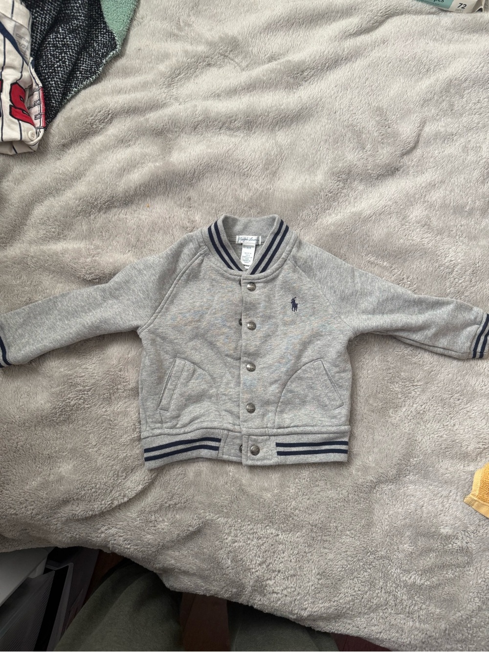 Ralph Lauren Grey Jacket with Navy Trim